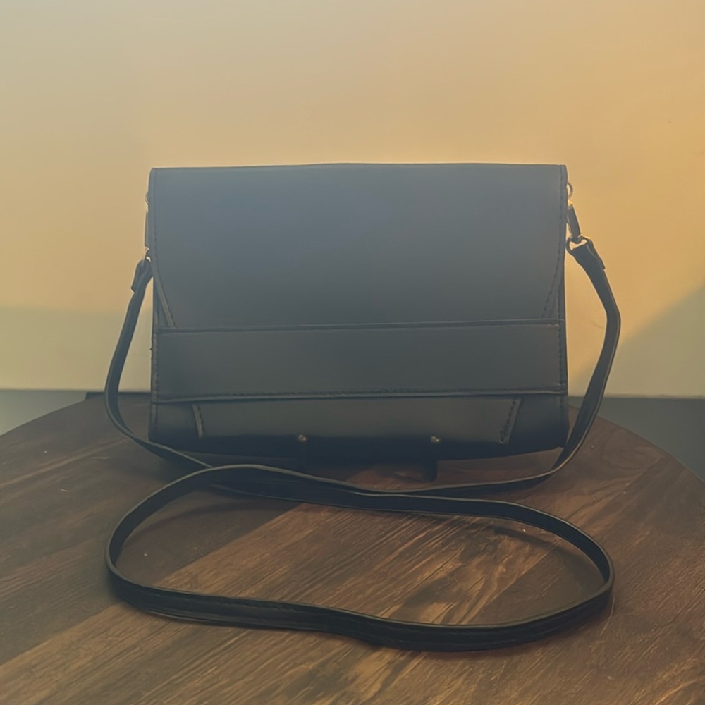 Summer & Rose Black Faux Leather Crossbody Bag